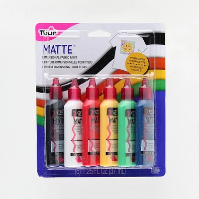 Tulip 1,25 fl oz peinture dimensionnelle pour tissu 6 pack mat Peinture textile dimensionnelle