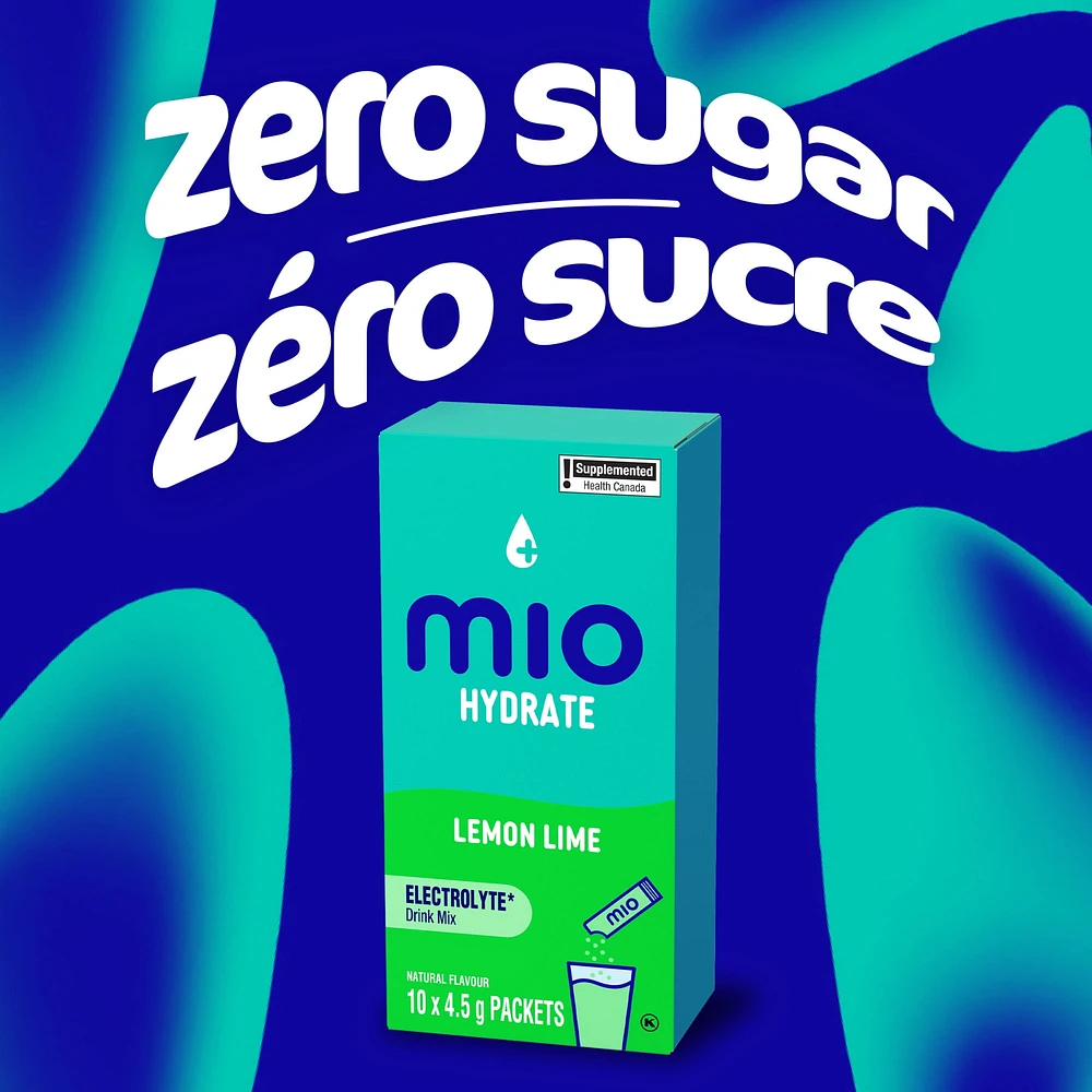 Hydrate Aromatisant D'Eau Liquide Citron Vert Avec Électrolytes 4, 5 G Paquets, 10 Ct Boîte Mio hydrater citron vert 3.8G X 10