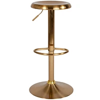 Tabouret de bar à hauteur réglable de la série Madrid au fini doré