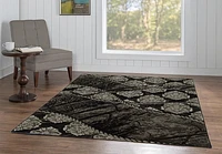 Tapis Bijou Ybor marron et noir de 5 pi x 7 pi 6 po