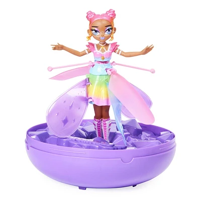 Hatchimals Pixies, Crystal Flyers, Rainbow Glitter Idol, Jouet volant magique avec lumières, Jouets pour filles à partir de 6 ans