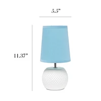 Lampe de table en céramique texturée cloutée Simple Designs, bleu