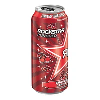 Rockstar Punched Charged Cherry Boisson Énergisante 473 mL, Canette 473mL