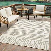 Tapis d'interieur exterieur abstrait Rug Branch Maise, beige creme, moderne - Entree, couloir, salle de bain et cuisine