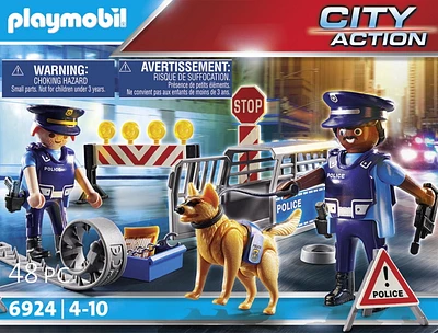 Playmobil Barrage de police avec un chien