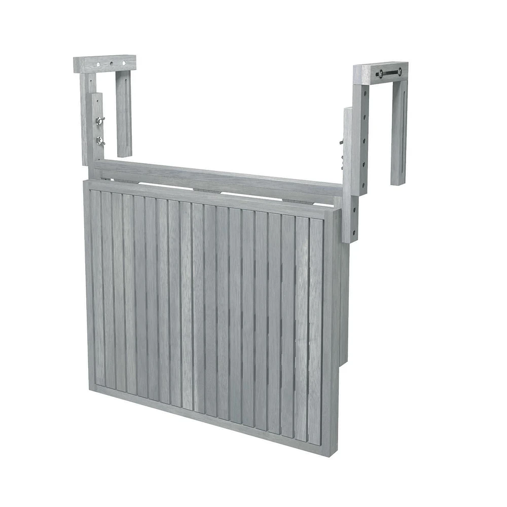 Interbuild 28 inch x 24 inch Toronto Acacia Balcony Table, Dusk Grey Finish