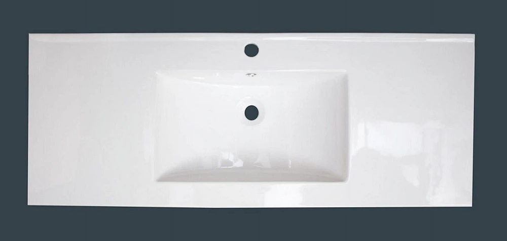 American Imaginations 48 po. Ensemble de dessus en céramique W 1 trou en couleur blanche - Drain de trop-plein incl. AI-29538