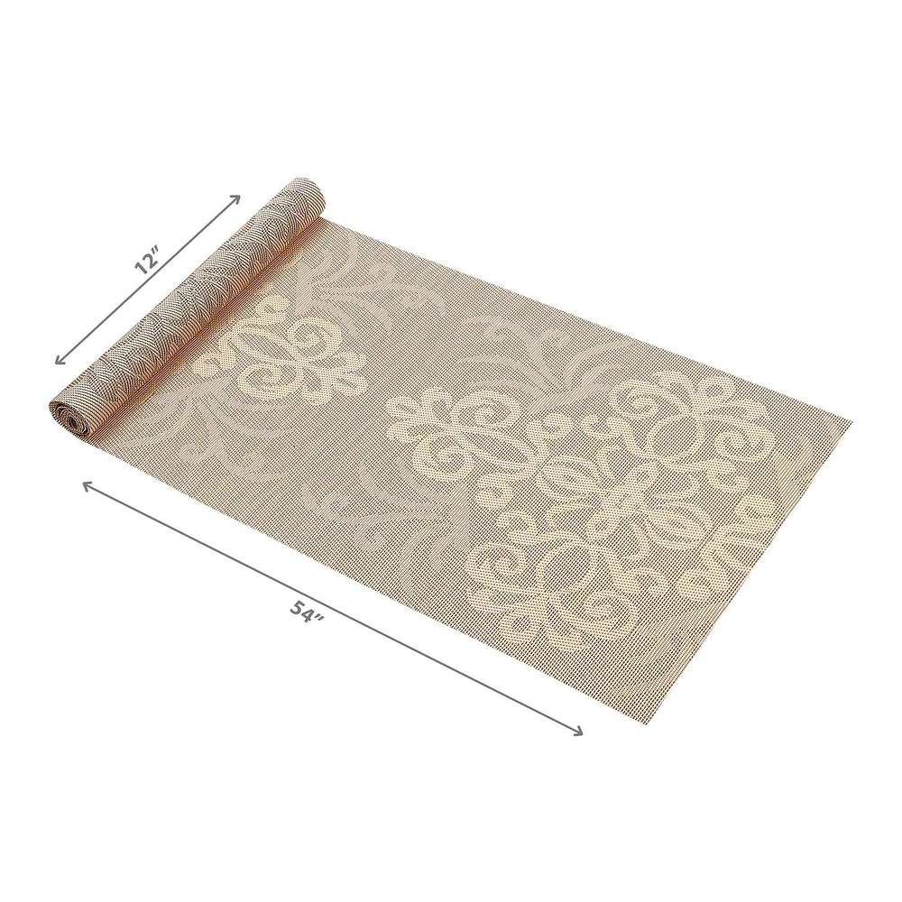 IH Casa Decor Vinyl Table Runner 54" Damask Natural - Ensemble De 2