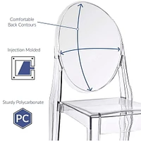 Heavenly Collection <br>Plastique Clair Chaise Sans Bras