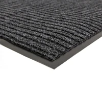 Paillasson de 4 pi x 6 pi Platinum Needlepunch Charcoal avec endos en vinyle 4pi x 6 pi intérieur/extérieur