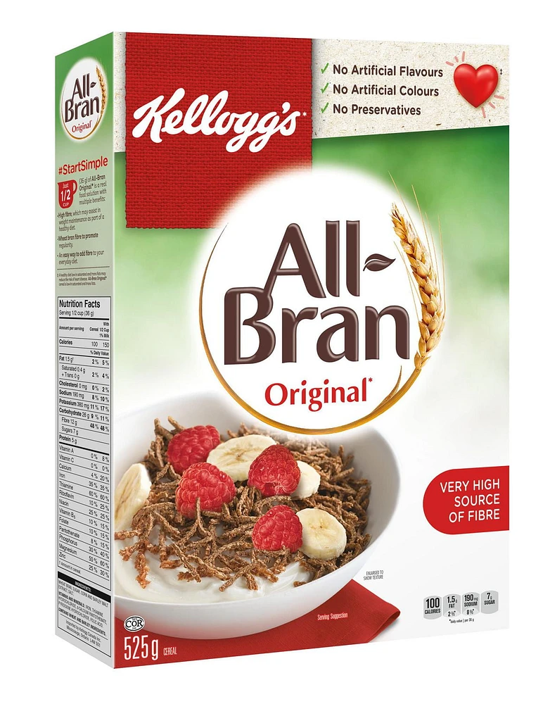 Kellogg's All-Bran Original Cereal, 525g