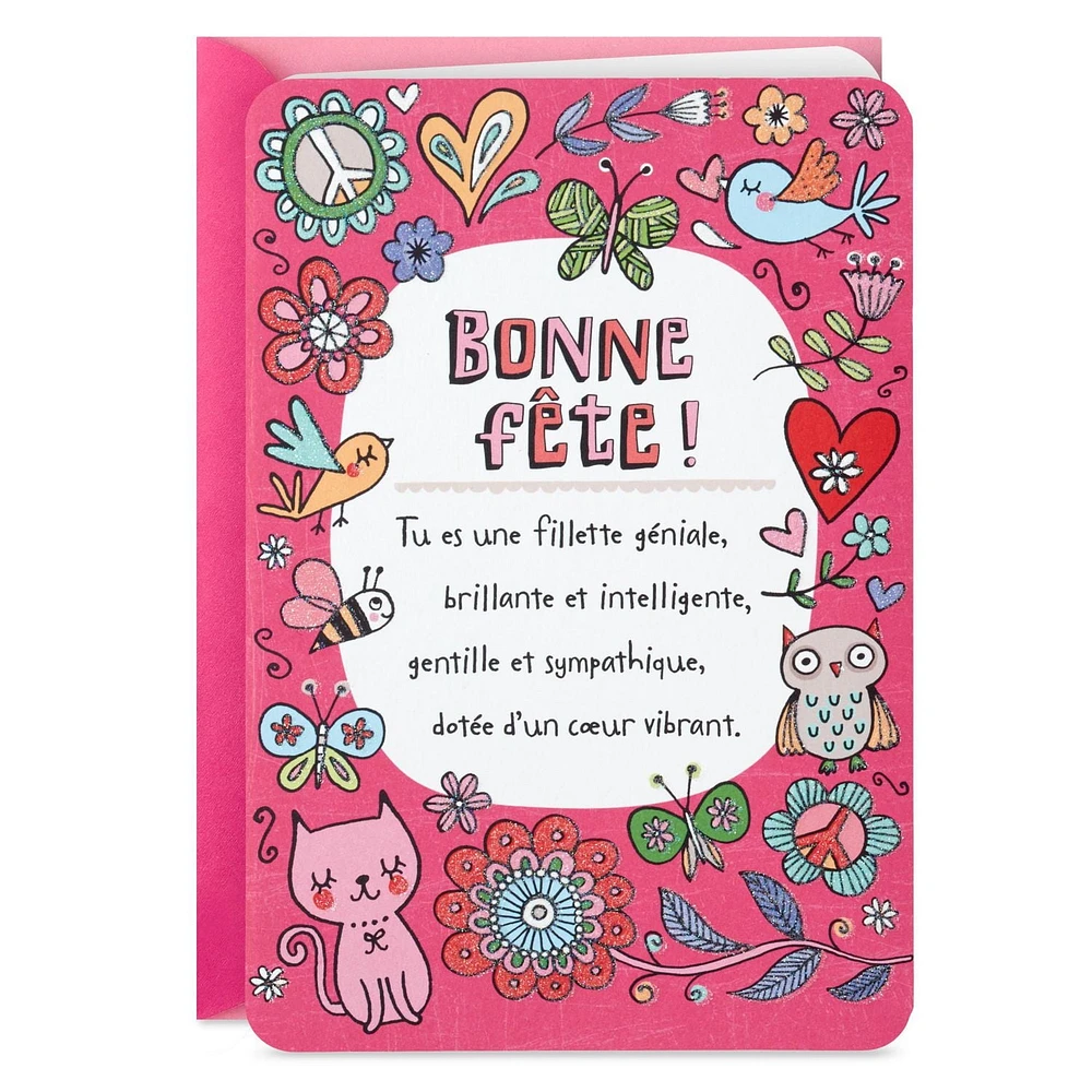 Hallmark Birthday Card for Girls (Doodle Stickers)