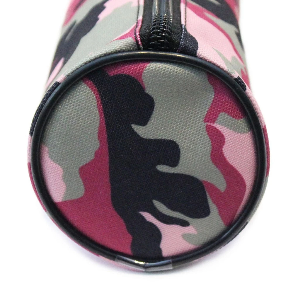 Pen+Gear Pink Camo Barrel Pencil Pouch in Durable Polyester