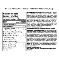 Great Value Frozen Mozzarella Sticks with Marinara Dipping Sauce Appetizers, 11 Pieces, 400g