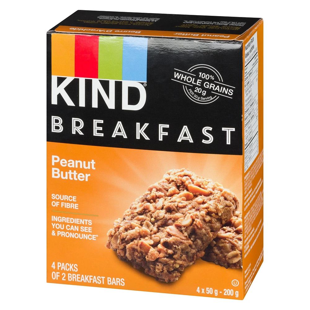 Kind Breakfast Bar - Peanut Butter, 4 x 50g