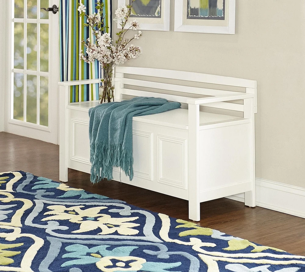 Niles White Storage Bench