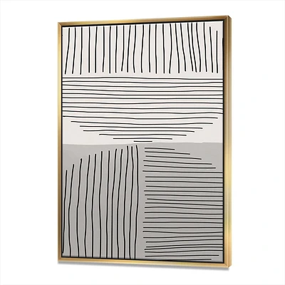 Designart Lignes géométriques minimales et cercle VI ART MURAL À CADRE FLOTTÉ