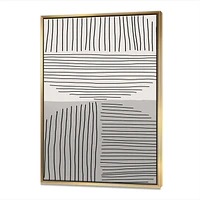 Designart Lignes géométriques minimales et cercle VI ART MURAL À CADRE FLOTTÉ