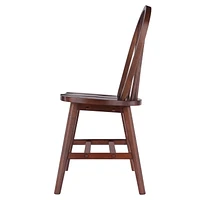 Windsor 2pc Chair Set Walnut Finish