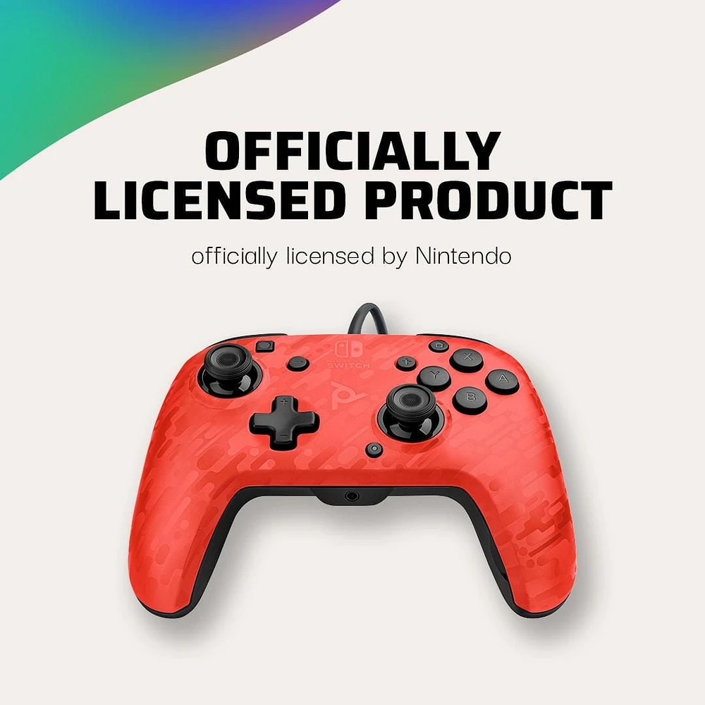 Manette avec fil audio Faceoff™ Deluxe+  pour Nintendo Switch- Camouflage Rogue
