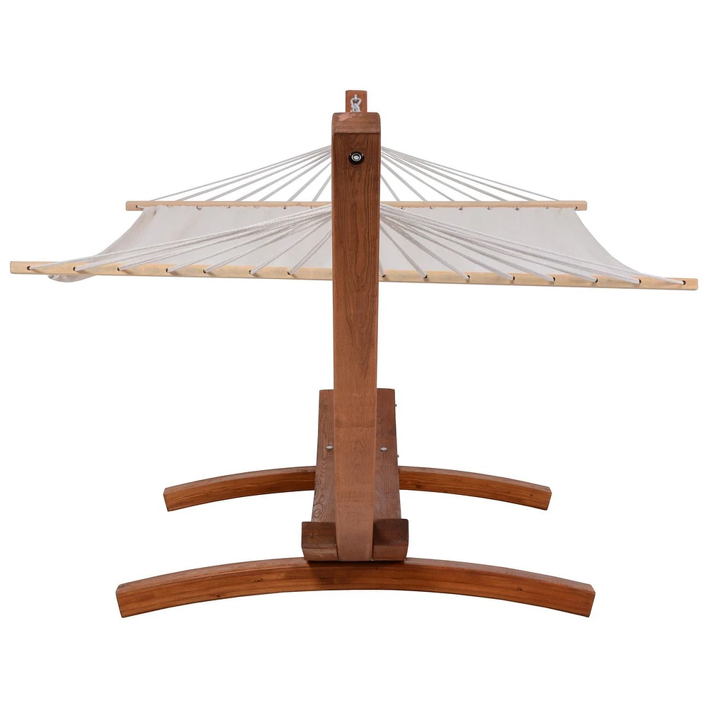 Deko Living Outdoor Cedar Wood Hammock with White Textilene Fabric