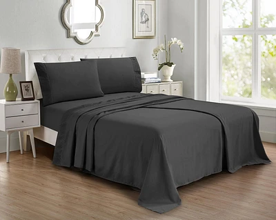 Swift Home 4 Pieces Microfiber Sheet Set with Pleated Hem