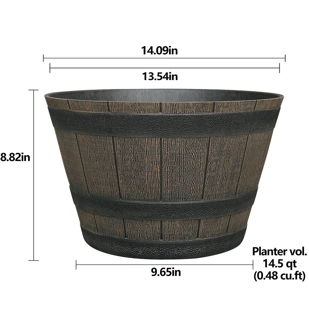 Whiskey Barrel Planter, Decorative Planter