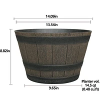 Whiskey Barrel Planter, Decorative Planter
