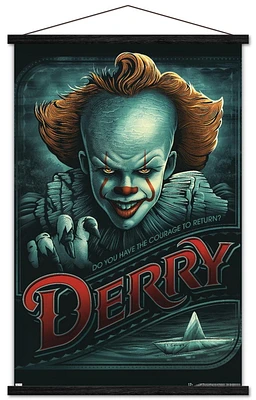 IT - Pennywise Derry Wall Poster, 14.725" x 22.375" Framed