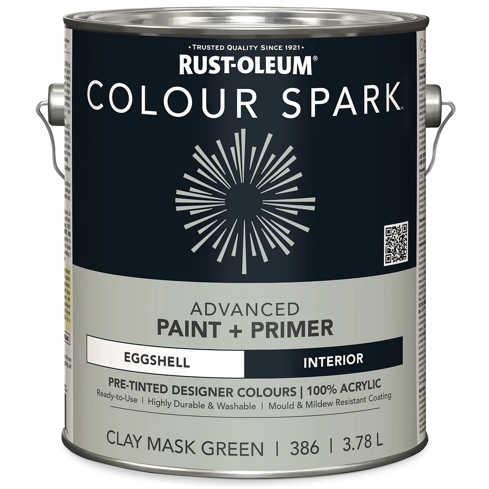 Rust-Oleum Colour Spark™ Paint + Primer, Interior Eggshell, Clay Mask Green 3.78 L