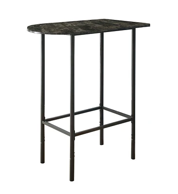 Monarch Specialties Bar Maison, Table De Bar, Hauteur Bar, Pub, 36" Rectangulaire, Petit, Cuisine, Métal, Stratifié, Aspect Marbre Gris, Noir, Contemporain, Moderne