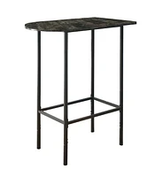 Monarch Specialties Bar Maison, Table De Bar, Hauteur Bar, Pub, 36" Rectangulaire, Petit, Cuisine, Métal, Stratifié, Aspect Marbre Gris, Noir, Contemporain, Moderne