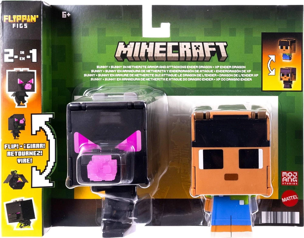 Minecraft Flippin' Figs Coffret de 2 Sunny et Dragon de l’Ender