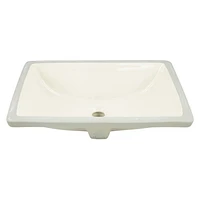 18.25-in. W Rectangle Bathroom Undermount Sink Set In Biscuit - Chrome Hardware - Overflow Drain Incl. AI-20589