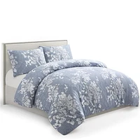 Literie toutes saisons Marina Decoration, ultra douce, soyeuse, avec fermeture éclair, en rayonne de bambou imprimée, avec taies d'oreiller, motif floral romantique délavé à l'encre