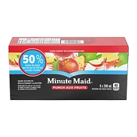 Minute Maid No Sugar Added Fruit Punch 200mL carton 8 pack, 200 x mL