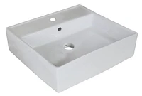 American Imaginations AI-31390 18 po W au-dessus du navire blanc de compteur pour le perçage de centre de 1 trou