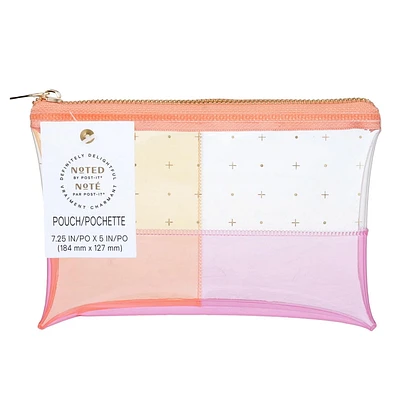 Pochette pour stylos NTD5-PP-PCHEF Post-it®, collection Noté, plastique transparent orange et rose avec fermeture éclair, 7,5 po x 5,25 po, 1 pochette/paquet Poch. NTD5-PP-PCHEF Post-it®