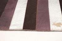 ECARPETGALLERY 3'11" x 6'0" Contemporary Cowhide Patchwork Handmade Area Rug for Living Room, Dining Room and Bedroom in Brown