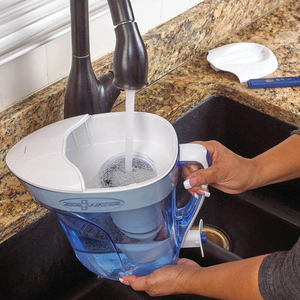 Système de filtration de versement en pichet ZeroWater à 12 tasses avec Indicateur électronique TDS gratuit