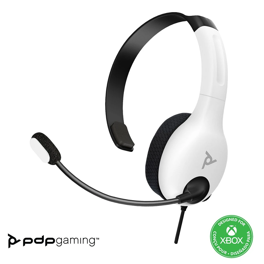 PDP Gaming LVL30 Wired Chat Headset: White