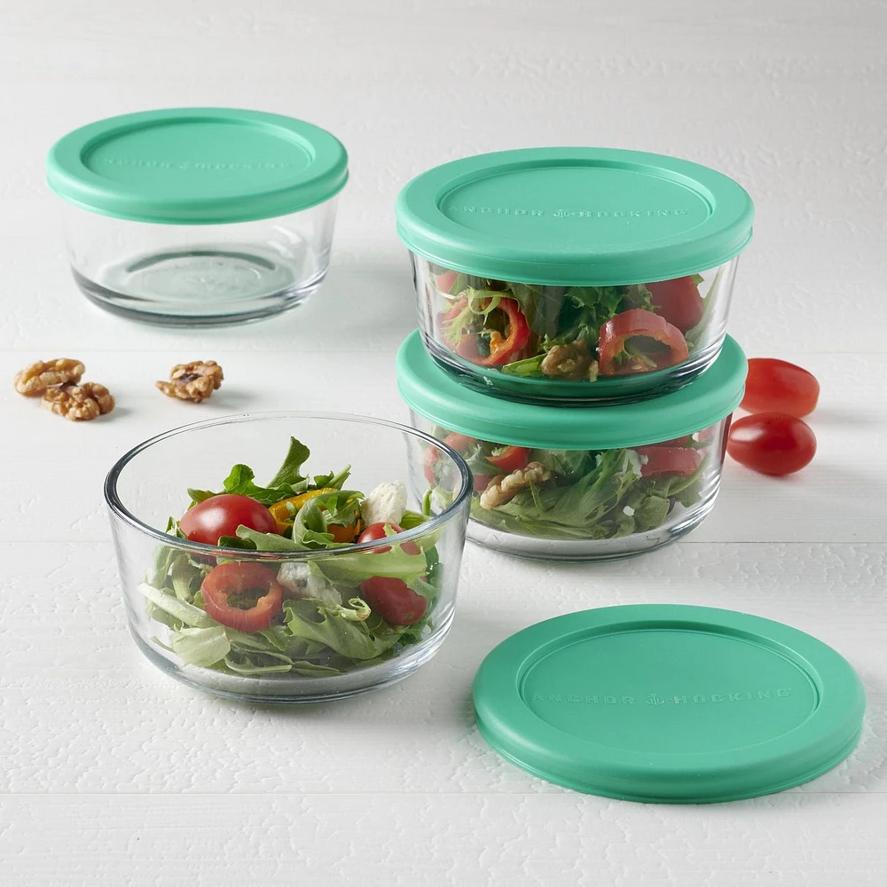 Anchor Hocking 8PC-2C RND SNUGFIT SET W/MINT LIDS