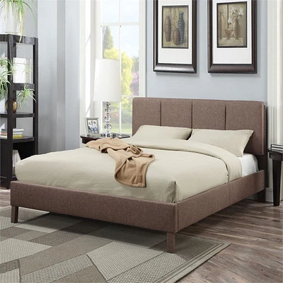 ACME Furniture Rosanna Linen King Bed in Light Brown