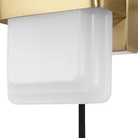 Applique murale enfichable ou fixe Elowen à une ampoule à DEL intégrée de 19 W avec abat-jour en acrylique givré
