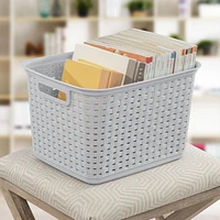 Grand panier tressé de Sterilite en gris 1 panier
