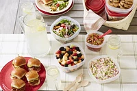 Rubbermaid Easy Find Lids Food Storage Containers, Racer Red, Set of 24