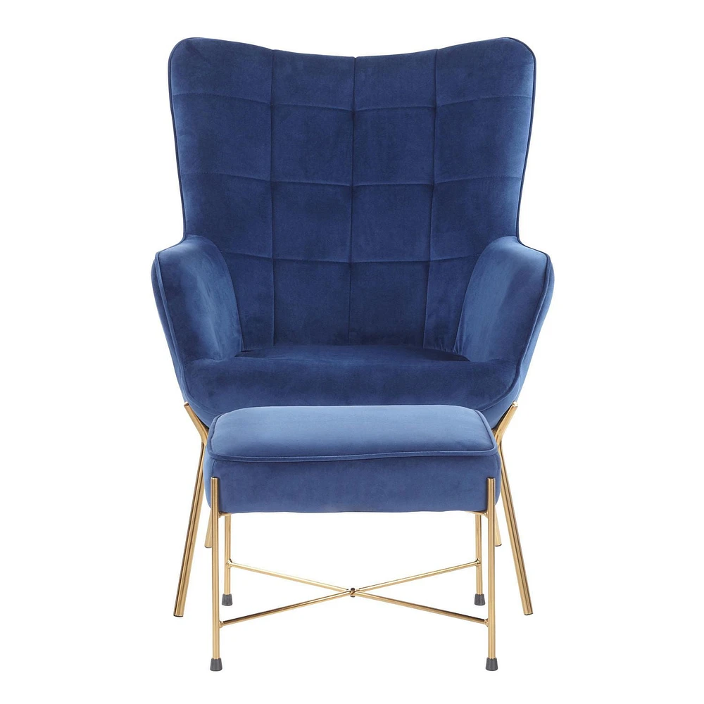 Izzy Contemporary Chair with Ottoman by LumiSource