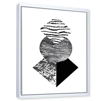 Designart Feuille de palmier tropical avec des formes géométriques abstraites I ART MURAL À CADRE FLOTT