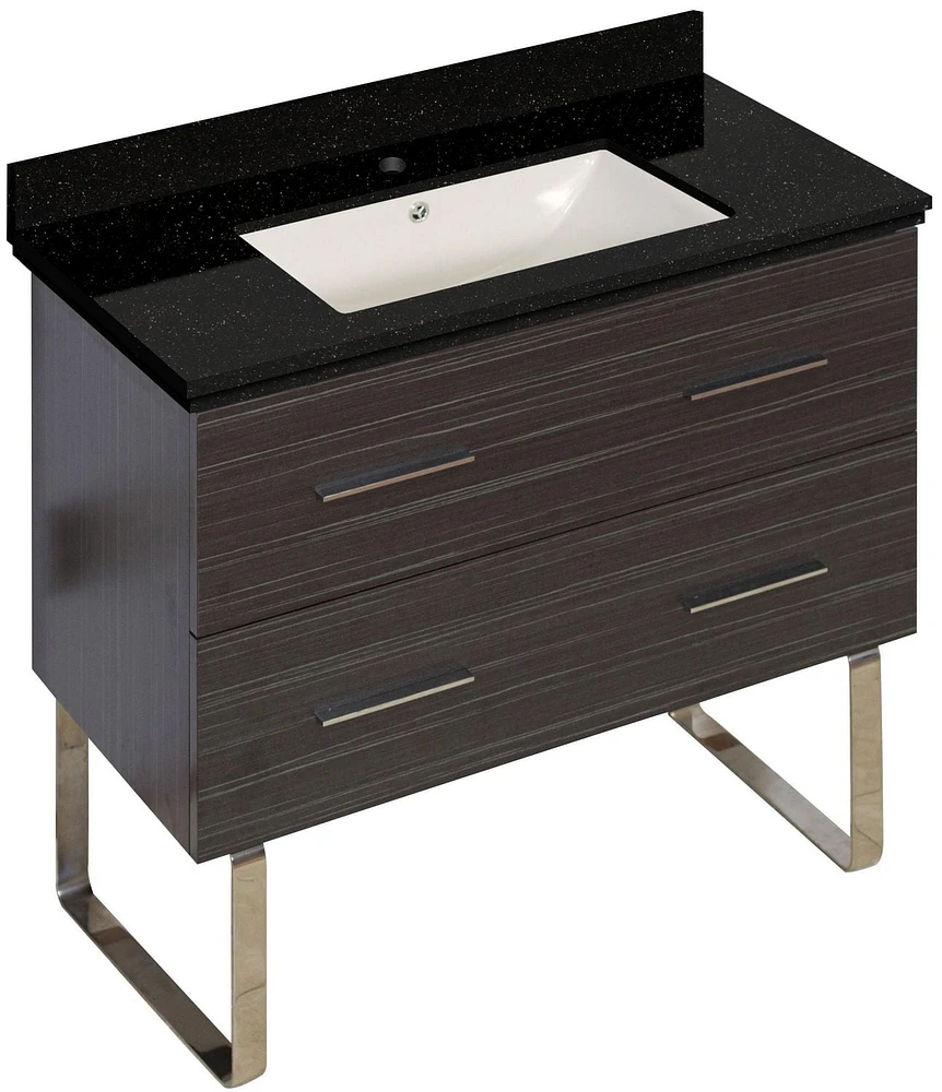 American Imaginations 23.75-in. W Floor Mount Dawn Grey Vanity Set For 1 Hole Drilling AI-18662