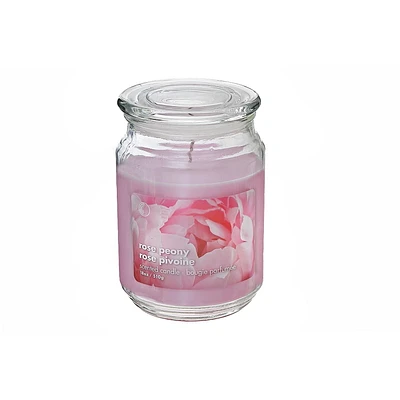 Jar Parfumé À 18 Oz Avec Couvercle En Verre Péonie Rose - Ensemble De 2